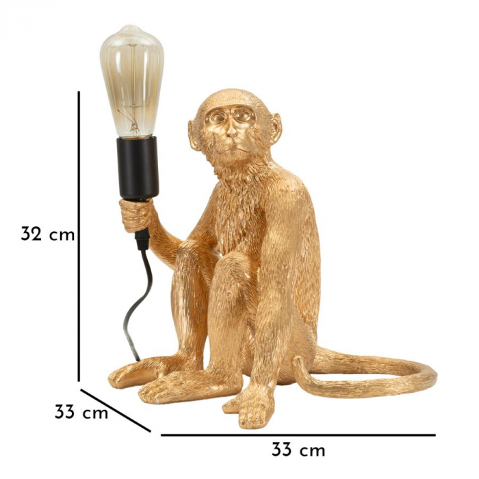 Lampă decorativă modernă aurie din rășină maimuță Monkey [8]