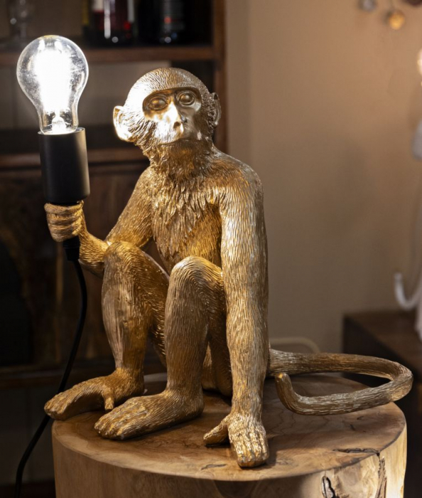 Lampă decorativă modernă aurie din rășină maimuță Monkey [7]