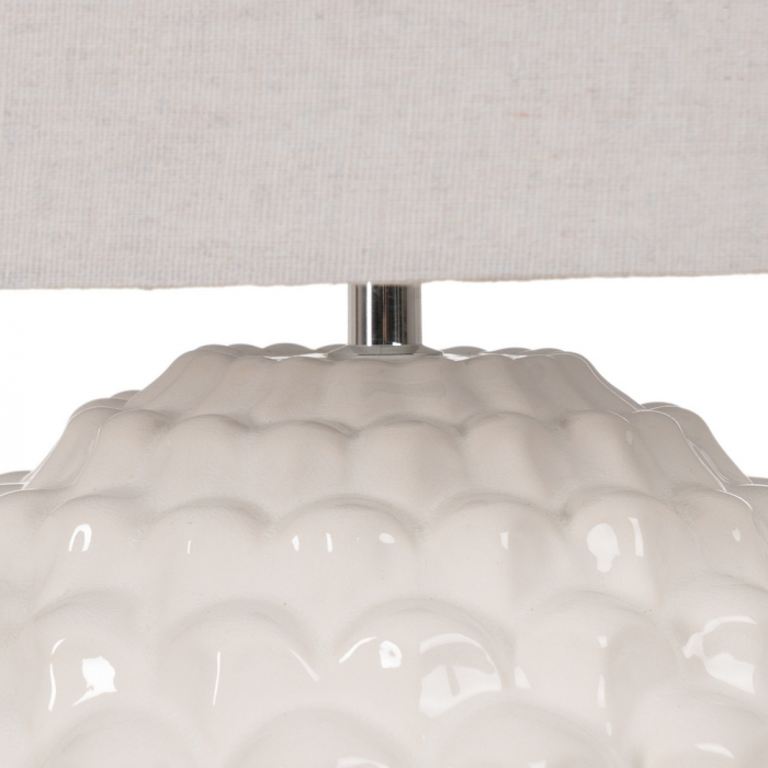 Lampa ceramica alba cu abajur natural|Lampi moderne pentru decor minimalist sau scandinav [4]