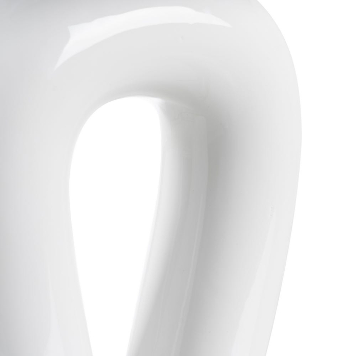 Lampă de masă din ceramică albă – abajur din in cilindric [6]