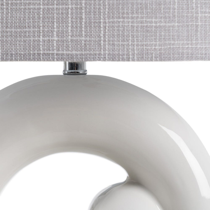 Lampa de masă din ceramică albă – bază în nod sculptural [5]