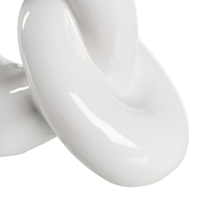 Lampa de masă din ceramică albă – bază în nod sculptural [7]