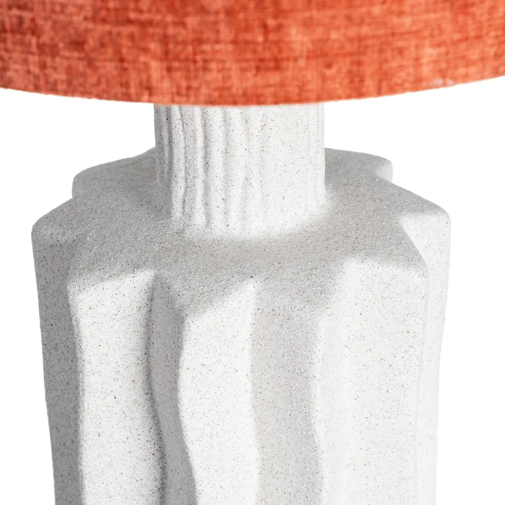 Lampă de masă din ceramică albă înaltă cu abajur teracotă 100 cm [3]