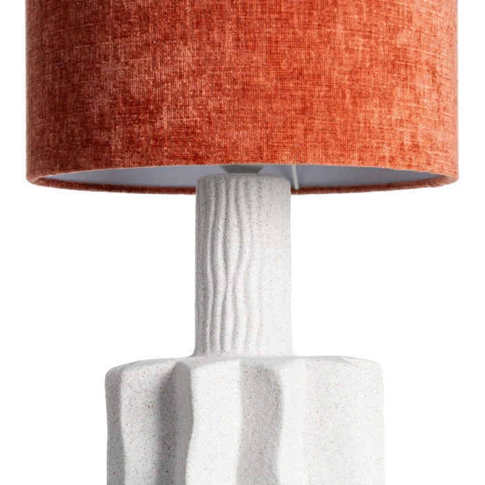 Lampă de masă din ceramică albă cu abajur teracotă 28 x 28 x 49 cm [2]
