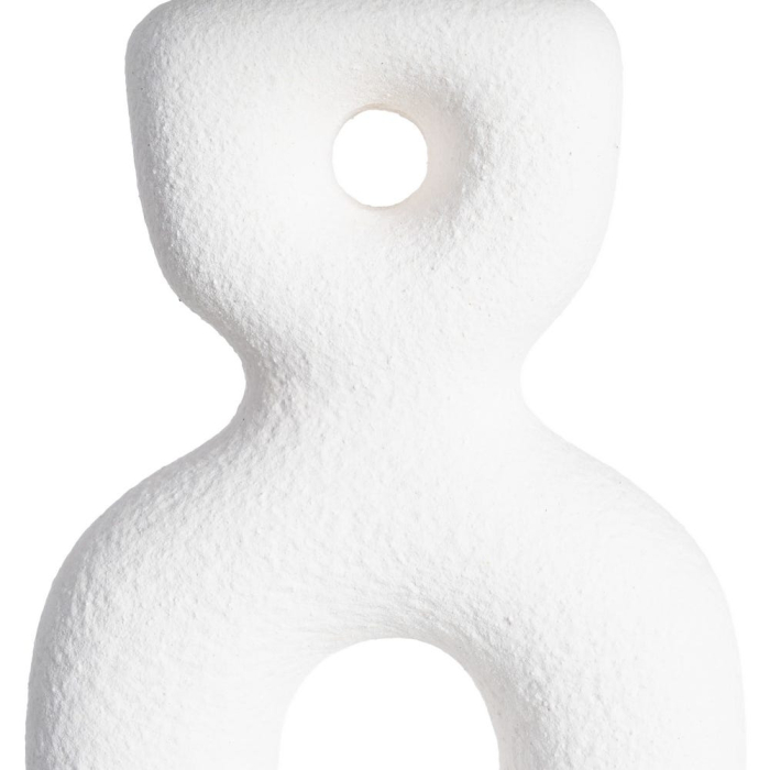 Lampă de masă din ceramică albă formă abstractă cu abajur gri [4]