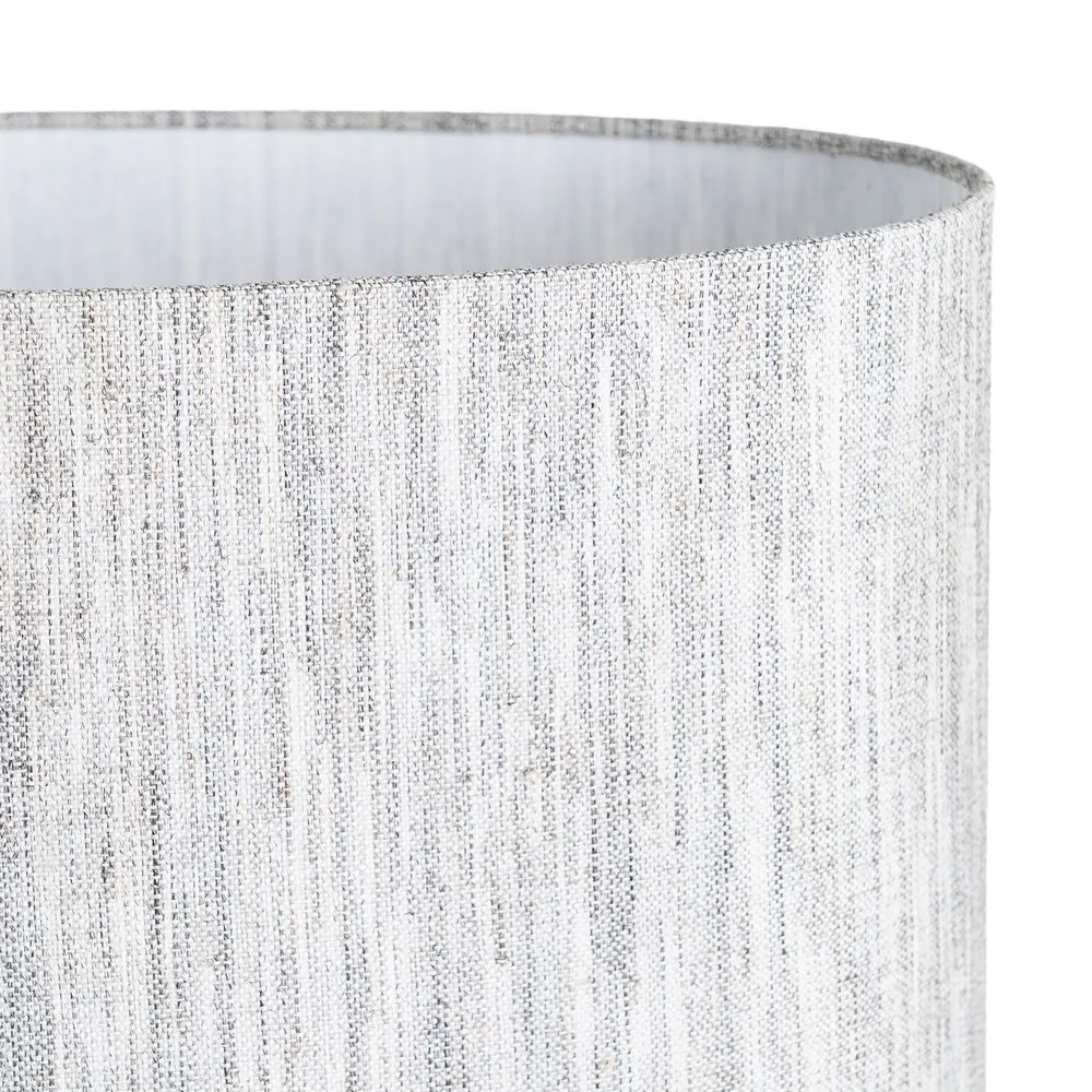 Lampă de masă ceramică albă abstractă cu decupaje și abajur gri [6]