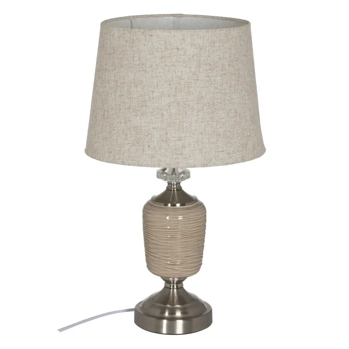 Lampa bej-argintie cristal|Lampi de masa elegante pentru decor de lux [1]