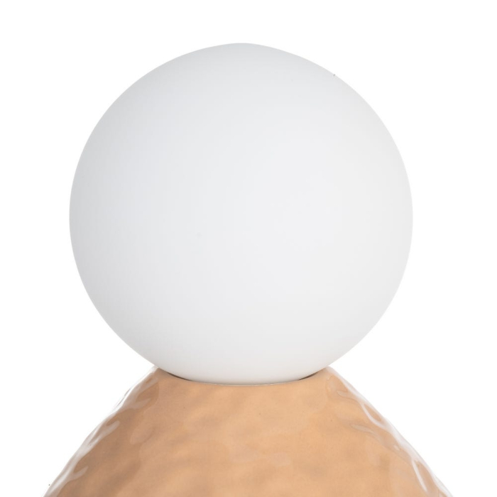 Lampă de masă din ceramică bej cu glob din sticlă [2]