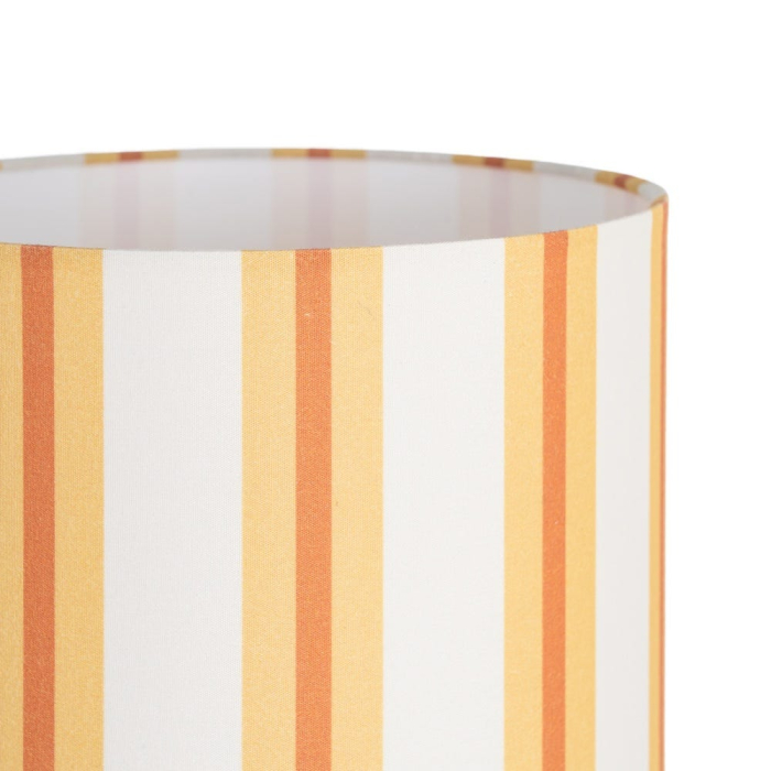Lampă de masă din ceramică galben muștar cu abajur textil cu dungi [3]