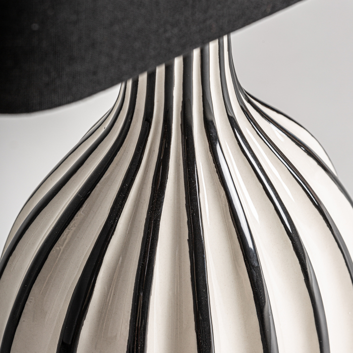 Lampa de masa Art Deco ceramica negru alb|Lampi de masa elegante [3]