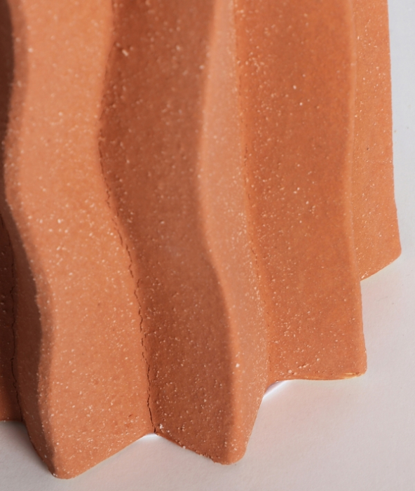 Lampă de masă din ceramică teracotă Nilo – lampă înaltă cu abajur textil alb [4]