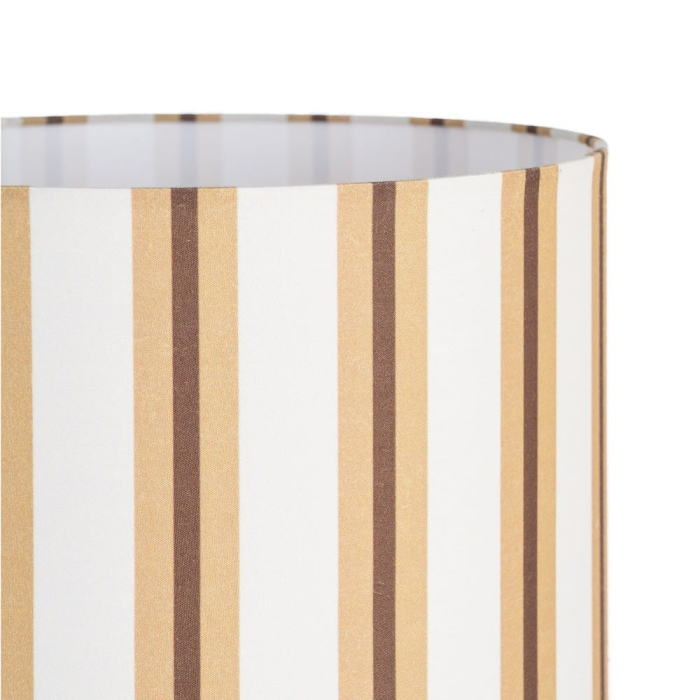 Lampă de masă din ceramică teracotă cu abajur textil cu dungi [3]