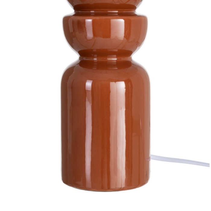 Lampă de masă din ceramică teracotă cu abajur textil cu dungi [4]