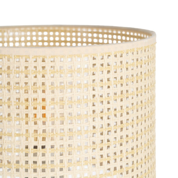 Lampă de masă din ceramică teracotă cu abajur tip ratan [2]
