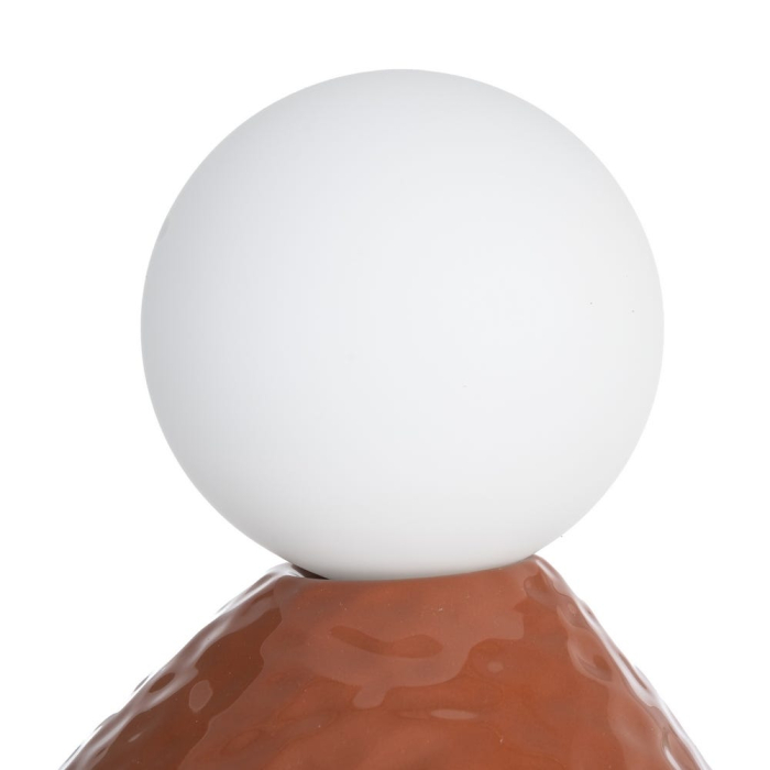 Lampă de masă din ceramică teracotă cu glob din sticlă [2]