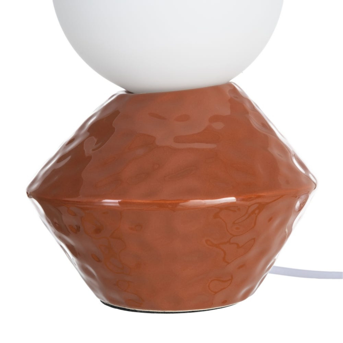 Lampă de masă din ceramică teracotă cu glob din sticlă [4]