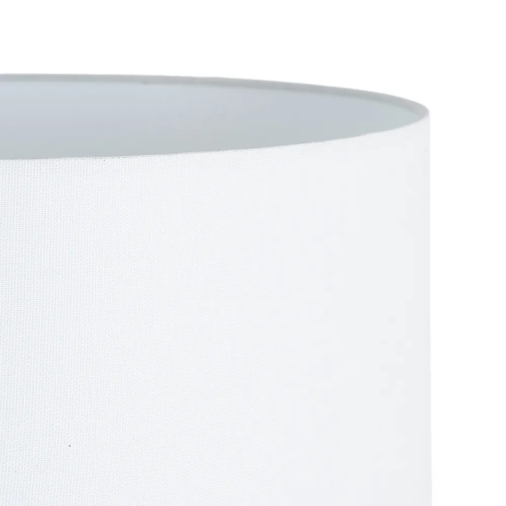Lampă de masă din ceramică verde și metal cu abajur din stofă albă [7]