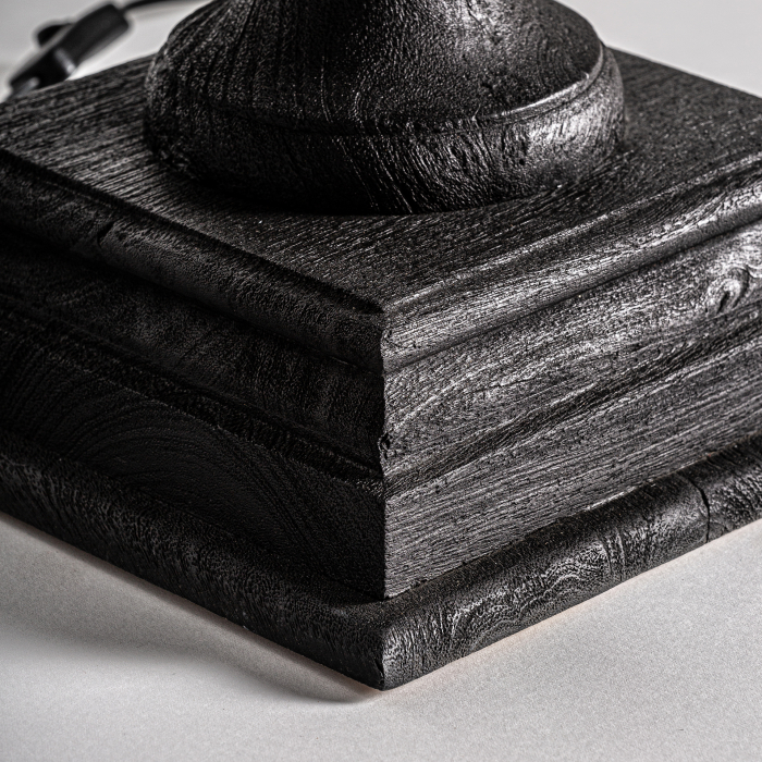 Lampa masa lemn mango alb negru|Lampi elegante [3]
