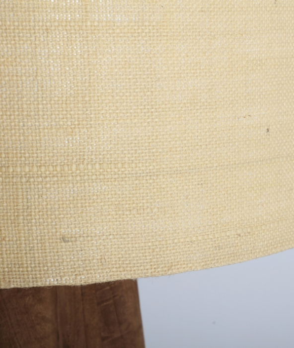 Lampă de masă din lemn de mango maro – lampă cu abajur din iută bej și design organic [2]