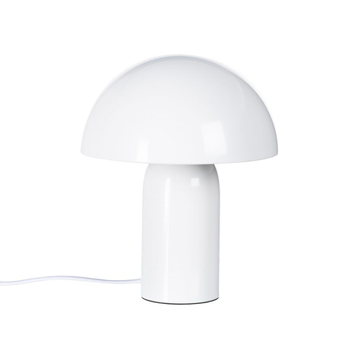 Lampă de masă din metal alb cu siluetă tip ciupercă – compactă [1]