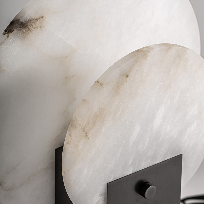 Lampa masa Art Deco metal alb negru|Lampi elegante [2]