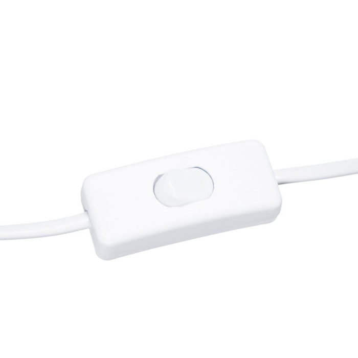 Lampa de masă din metal alb tip ciupercă lucios – proporții echilibrate [6]