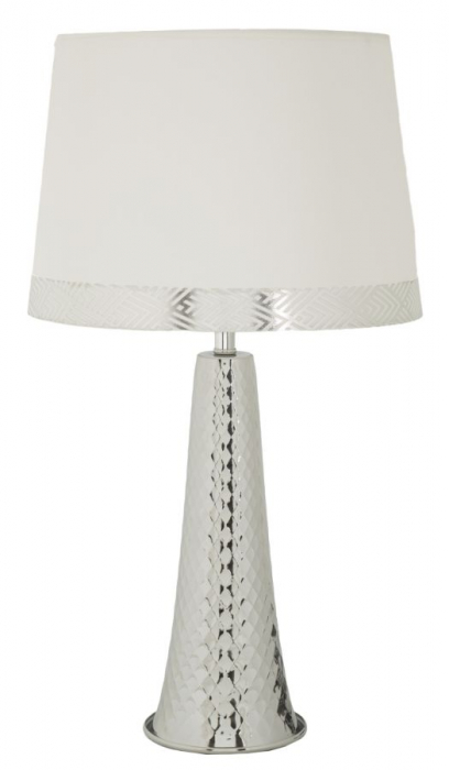 Lampă metal argintiu cu abajur [1]