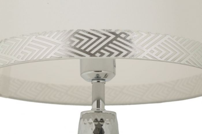 Lampă metal argintiu cu abajur [3]