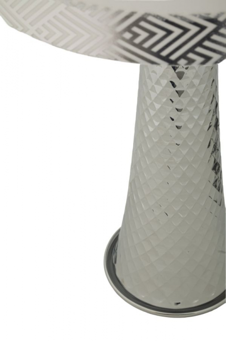 Lampă metal argintiu cu abajur [4]