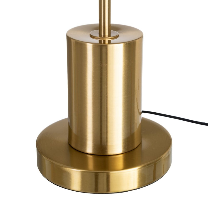 Lampă de masă din metal auriu cu abajur alb din stofă [5]