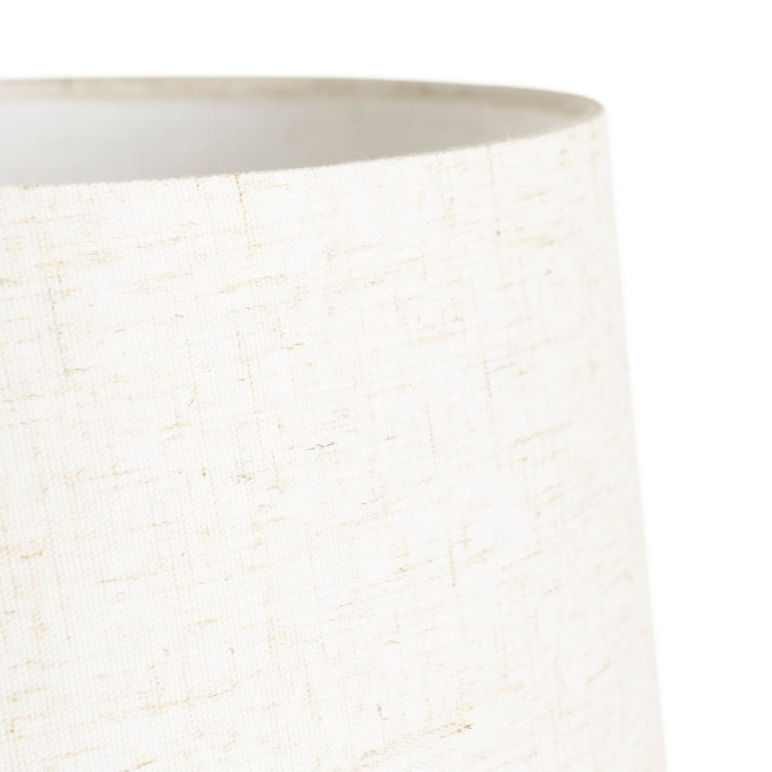 Lampă de masă din metal auriu cu bază decorativă și abajur din in crem [3]