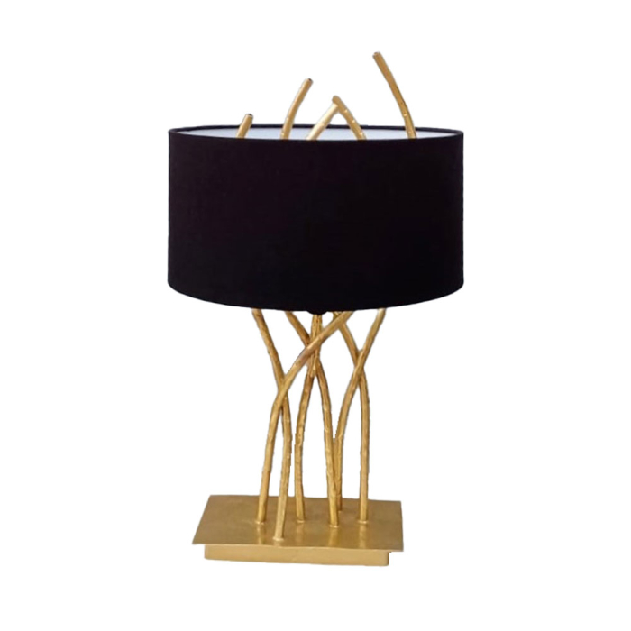 Lampă de masă metal catifea auriu negru rafinată [1]
