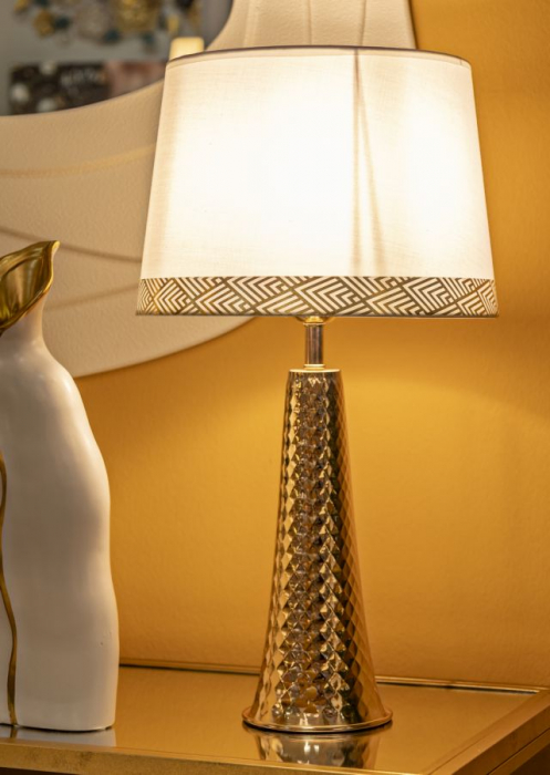 Lampă metal auriu cu abajur [6]