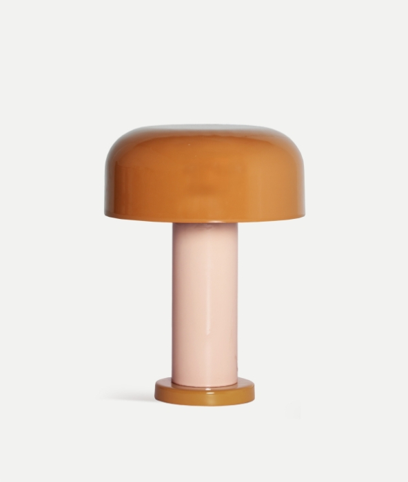 Lampă masă metal emailat roz galben ALBATE – titlu imagine principală [1]