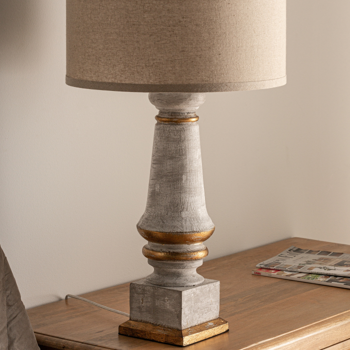 Lampa masa provensala alba si aurie|Iluminat rustic elegant [6]