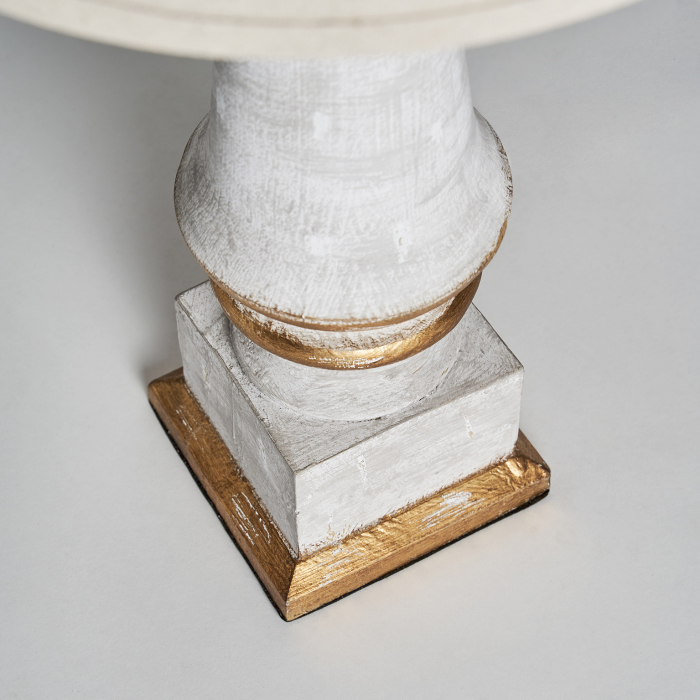 Lampa masa provensala alba si aurie|Iluminat rustic elegant [4]