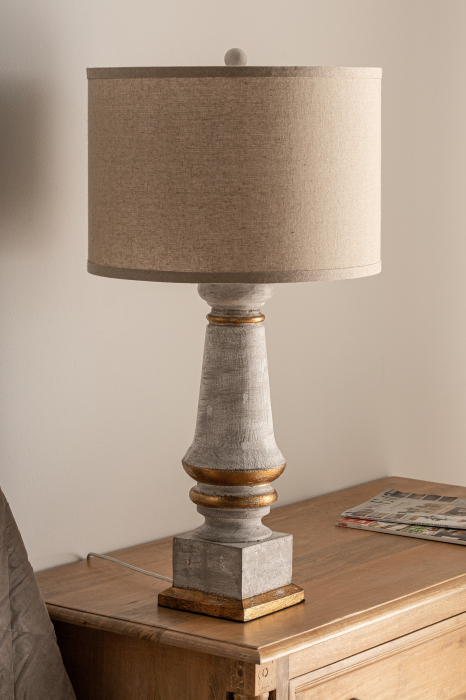 Lampa masa provensala alba si aurie|Iluminat rustic elegant [7]