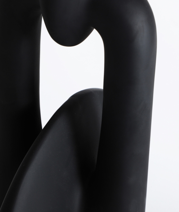 Lampă de masă din rășină neagră cu abajur din rafie bej – lampă sculpturală modernă [4]