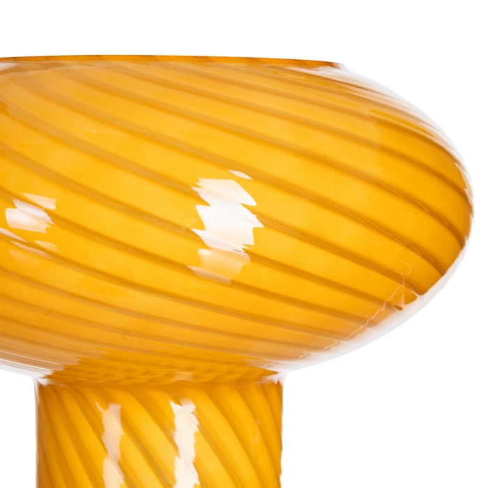 Lampă de masă din sticlă galbenă cu finisaj striat [3]