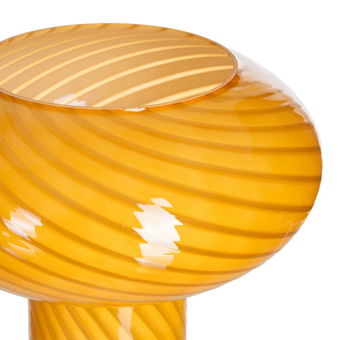Lampă de masă din sticlă galbenă cu finisaj striat [2]