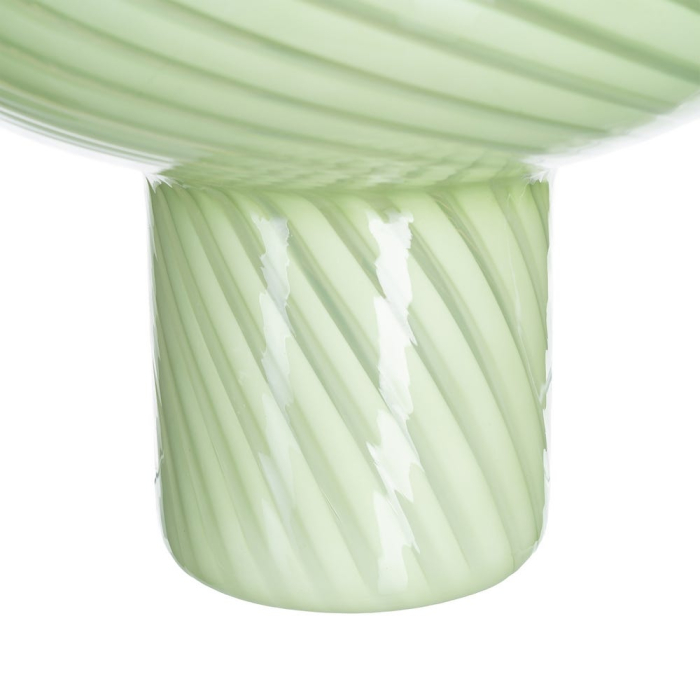 Lampă de masă din sticlă verde deschis cu model spiralat [4]