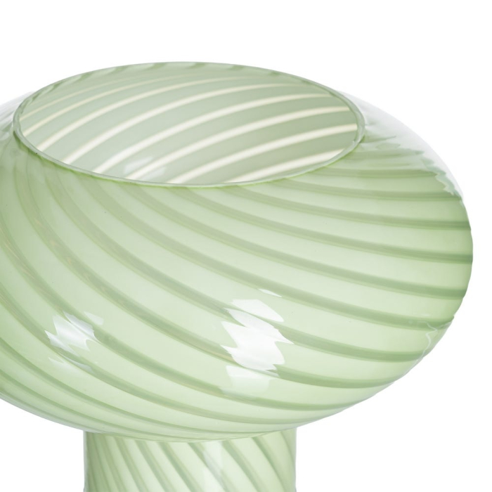 Lampă de masă din sticlă verde deschis cu model spiralat [2]