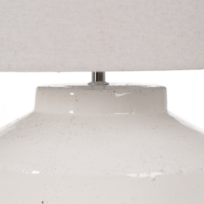 Lampa din teracota alba cu abajur in pentru iluminat cald|Lampi rustice pentru decoruri naturale [4]