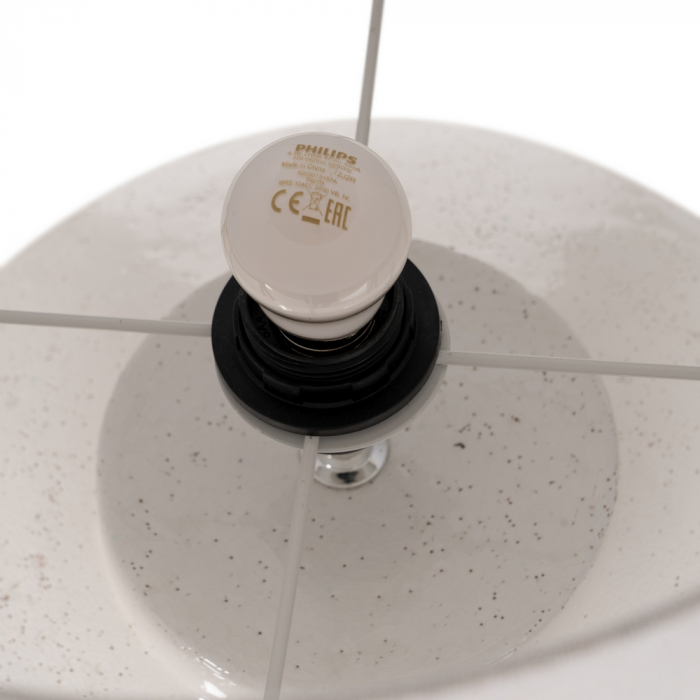 Lampa din teracota alba cu abajur in pentru iluminat cald|Lampi rustice pentru decoruri naturale [5]