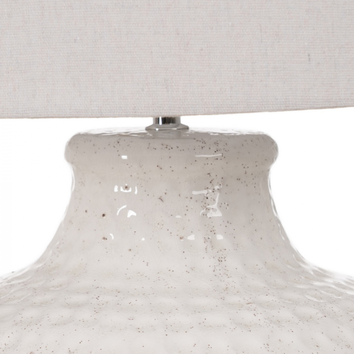Lampa teracota alba pentru iluminat cald|Lampi cu textura naturala pentru decor autentic [4]