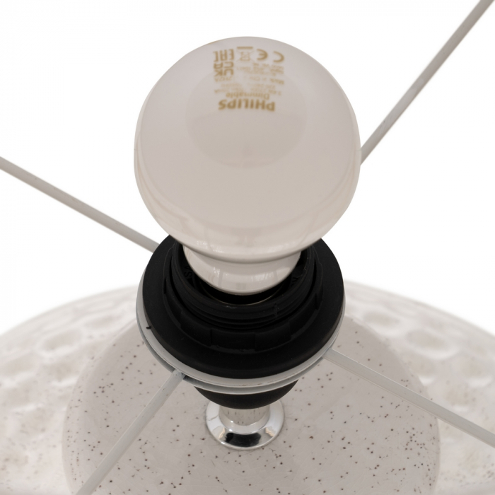 Lampa teracota alba pentru iluminat cald|Lampi cu textura naturala pentru decor autentic [5]