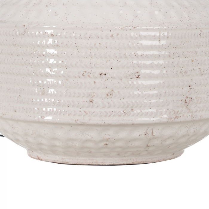 Lampa teracota alba pentru iluminat cald|Lampi cu textura naturala pentru decor autentic [7]