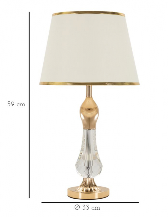 Veioza Eleganta cu Cristale CreativDeco - Lampa de Masa Aurie [6]