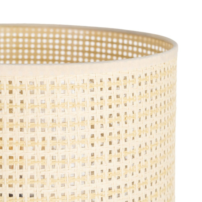 Lampă de masă înaltă din ceramică teracotă cu abajur tip ratan [2]