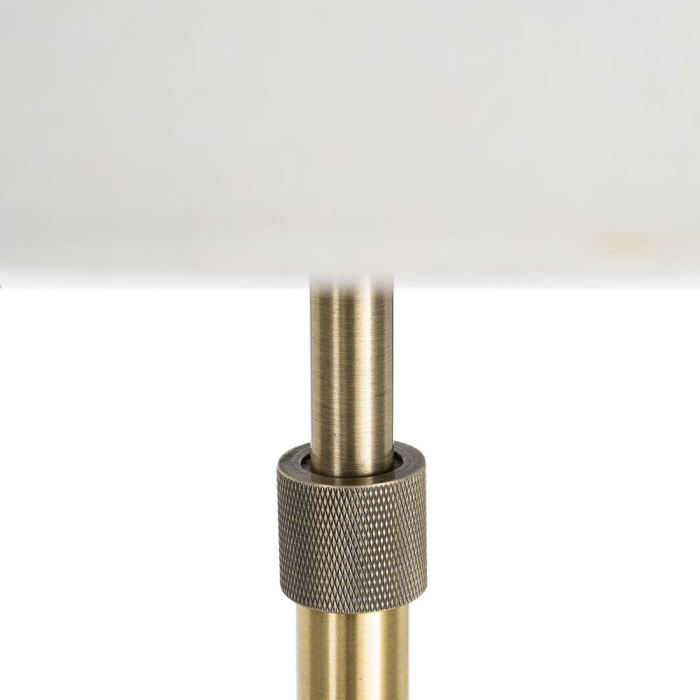 Lampă de masă înaltă din metal auriu cu abajur din stofă albă [4]